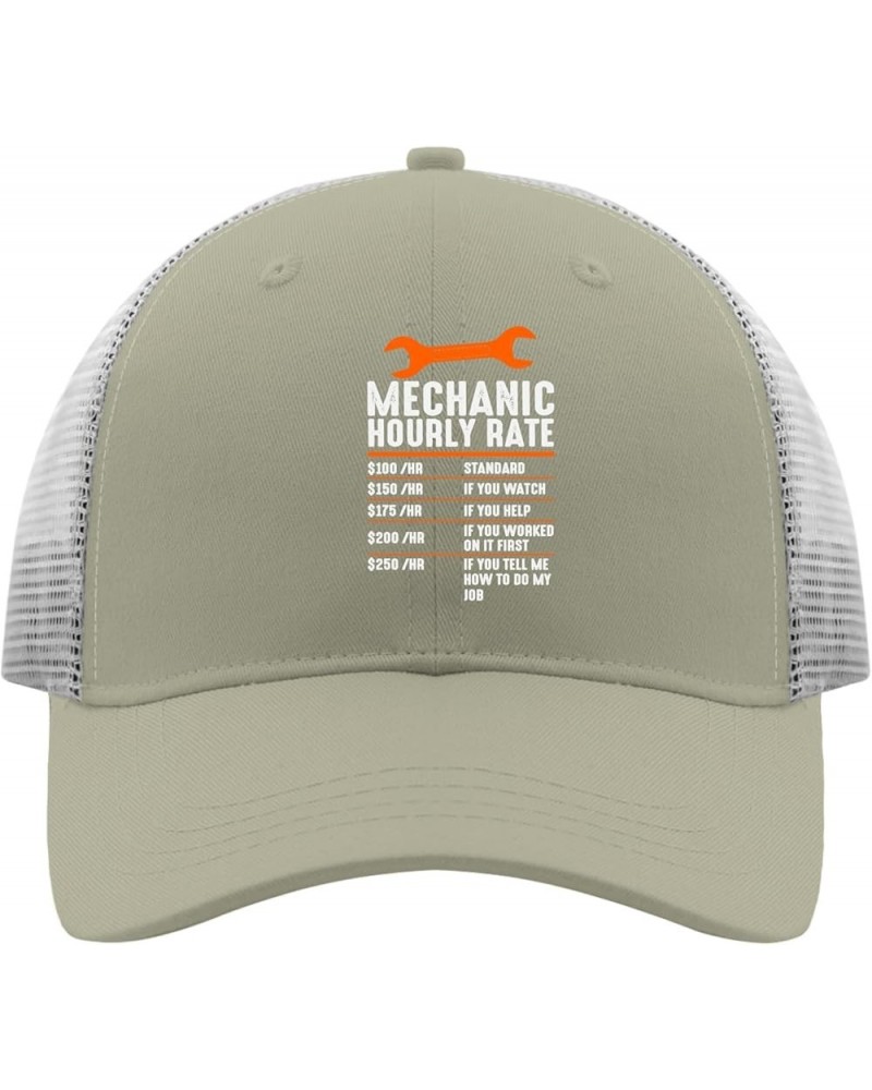 Mechanic Hourly Rate Sun Hat Women Baseball Hat Apricot Golf Hats Men Gifts for Son Outdoor Cap Apricot $9.87 Sun Hats