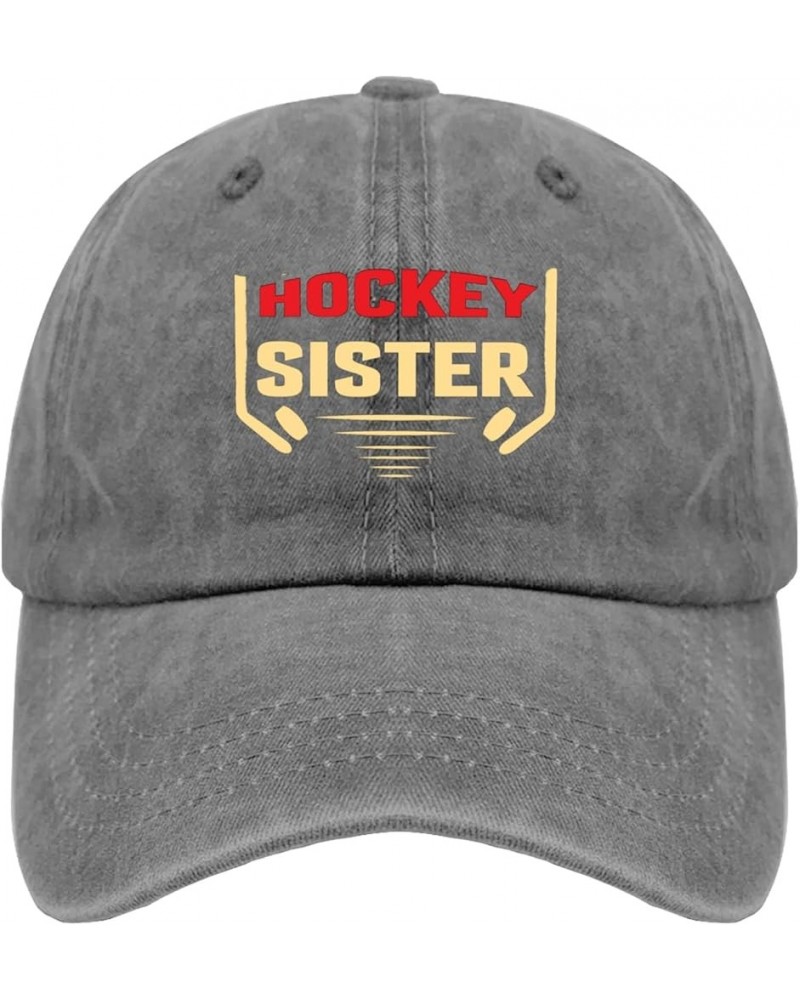 Womens Hat Hockey Funny Hats for Womens Running Hats Trendy Hockey Sister Sun Hat Pigment Gray $10.59 Sun Hats