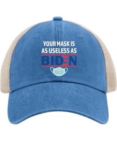 Anti Biden 2021 That Mask is As Useless As Joe Biden Hats Party Hat AllBlack Mens Beach Hat Gifts for Grandma Lake Blue $10.1...