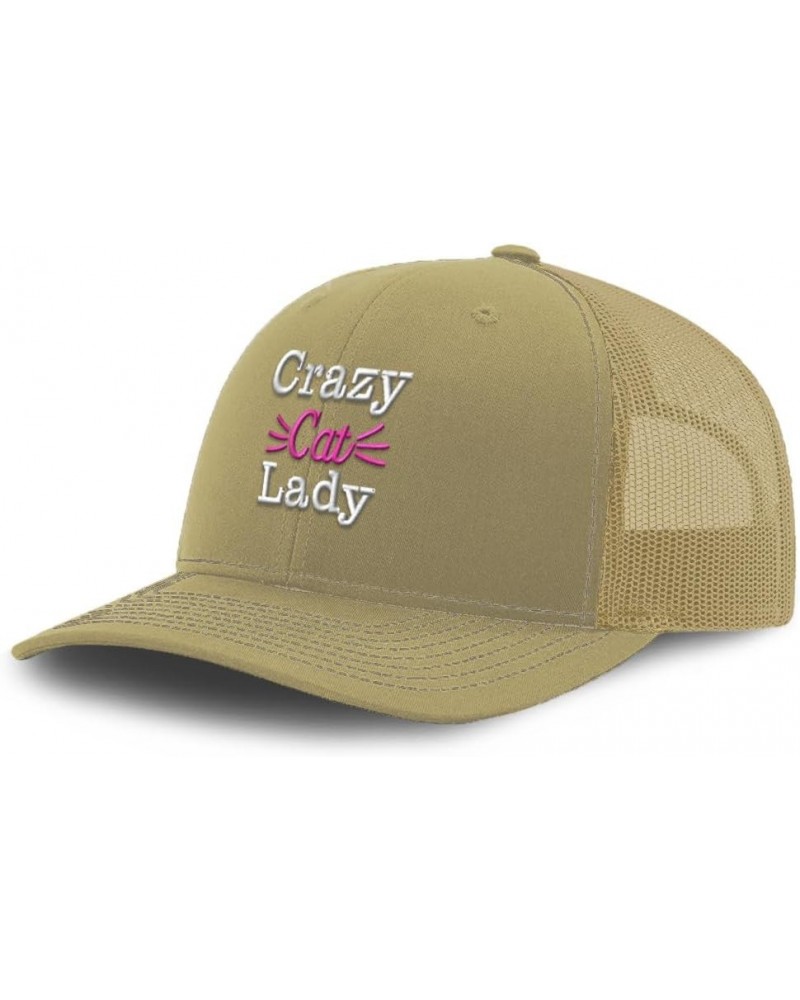 Trucker Baseball Cap Crazy Cat Lady Cotton Dad Hats for Men & Women Khaki $12.15 Baseball Caps