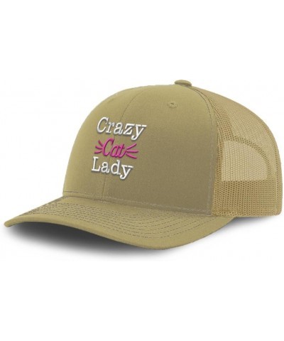 Trucker Baseball Cap Crazy Cat Lady Cotton Dad Hats for Men & Women Khaki $12.15 Baseball Caps