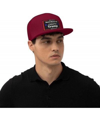 Dont Blame Me I Voted for Trump Snapback Hats for Men Baseball Cap Trucker Hat Flat Brim Hats Dark Red $13.75 Baseball Caps