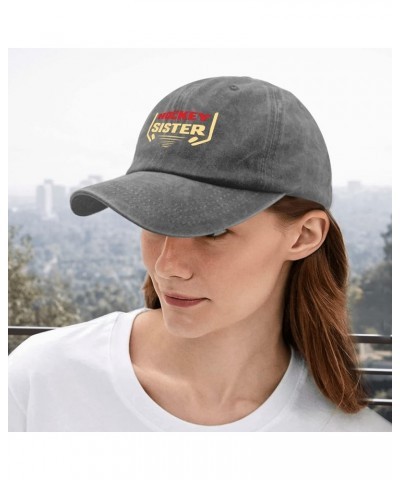 Womens Hat Hockey Funny Hats for Womens Running Hats Trendy Hockey Sister Sun Hat Pigment Gray $10.59 Sun Hats