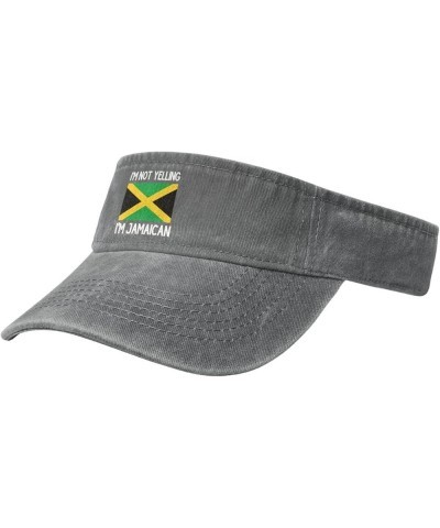 I'm Not Yelling I'm Jamaican Sport Sun Visor Hats Cotton Ball Caps Empty Top Baseball Sun Cap for Men Women,Black Gray $13.01...