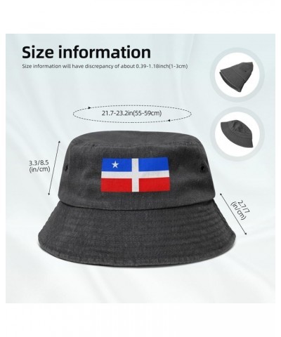 1868 Lares Revolutionay Flag Denim Bucket Hat Adult Unisex Fishing Sun Hat Black Black $9.89 Bucket Hats