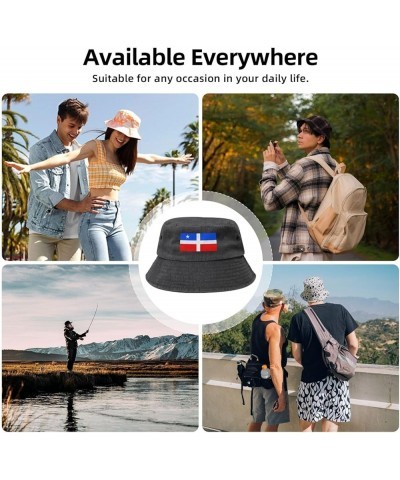 1868 Lares Revolutionay Flag Denim Bucket Hat Adult Unisex Fishing Sun Hat Black Black $9.89 Bucket Hats