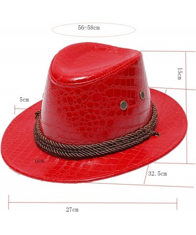 Womens Summer Dress Hat Wide Leaf Flower Bridal Shower Hat Sun Hats Beach Hat Drawstring Hat Red 3 $11.38 Cowboy Hats