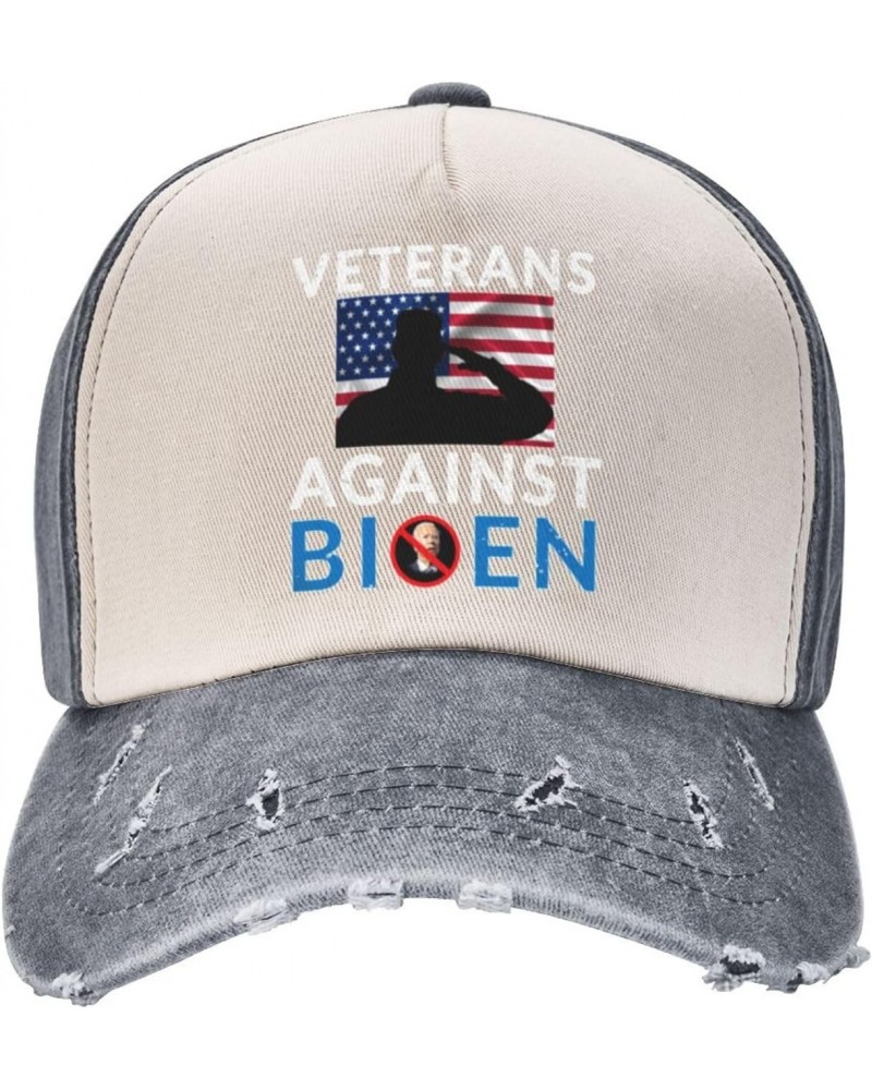 Veterans Against Biden - Anti Biden Upgrade Your Style with Funny Adjustable Cotton Baseball Caps for Men and Women Gray $15....