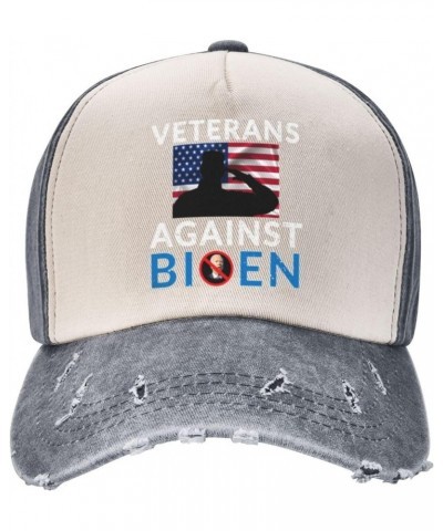 Veterans Against Biden - Anti Biden Upgrade Your Style with Funny Adjustable Cotton Baseball Caps for Men and Women Gray $15....