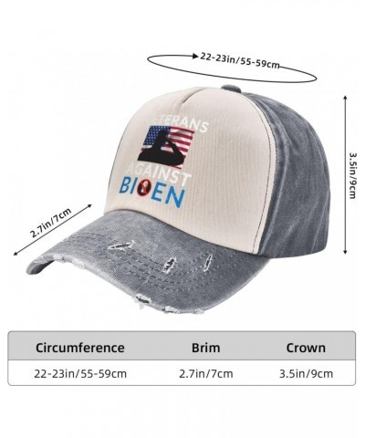 Veterans Against Biden - Anti Biden Upgrade Your Style with Funny Adjustable Cotton Baseball Caps for Men and Women Gray $15....