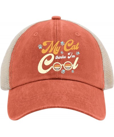 My Cat Thinks I'm Cool Hat Mesh Hat AllBlack Men's Hats Gifts for Her Outdoor Hats Saffron $10.43 Sun Hats