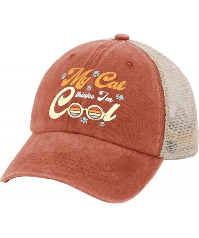 My Cat Thinks I'm Cool Hat Mesh Hat AllBlack Men's Hats Gifts for Her Outdoor Hats Saffron $10.43 Sun Hats