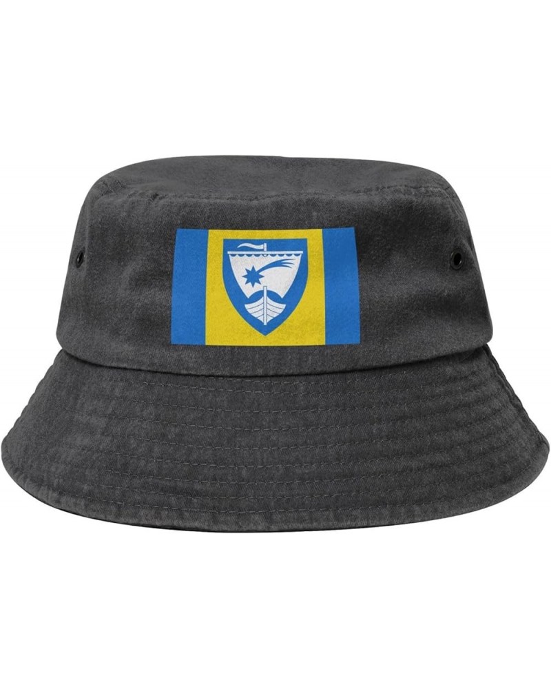 Saaremaa Valla Lipp Bucket Hat for Men Women Outdoor Washed Cotton Sun Hats Travel Beach Hat Black $12.67 Bucket Hats