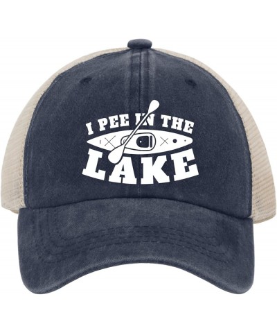 Trendy Hats Hats Cute I Pee in The Lake Boating Pontoon Adjustable Dad Hats for Men Cotton Traveling Hats Cowboy Purplish Blu...