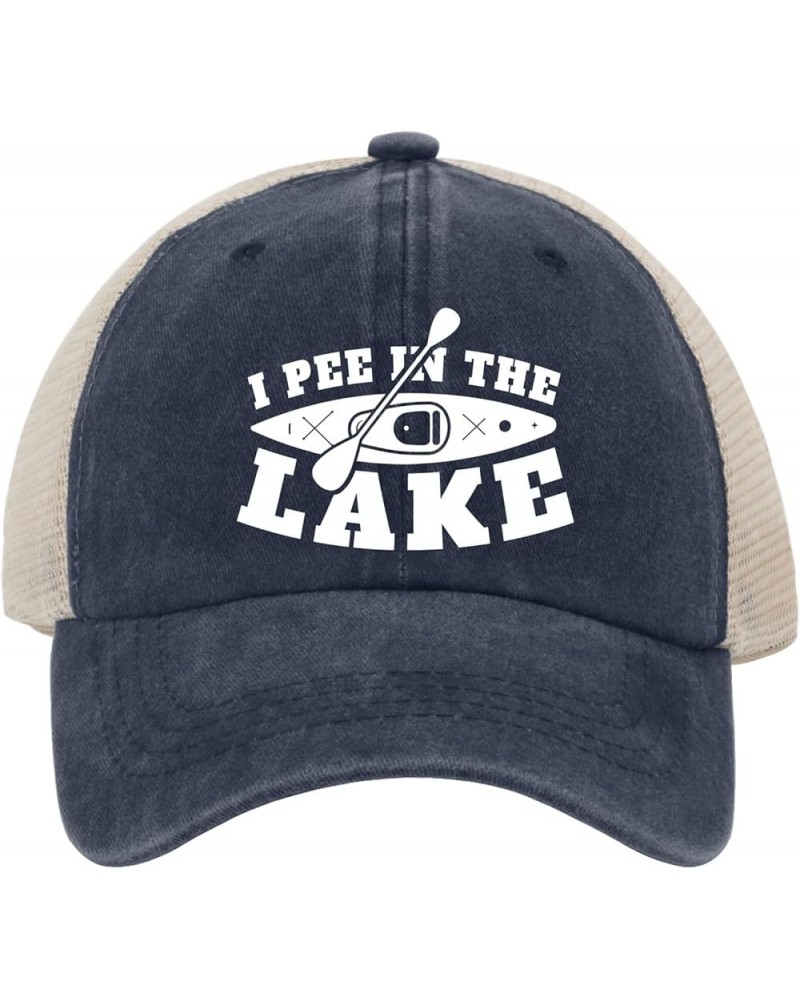 Trendy Hats Hats Cute I Pee in The Lake Boating Pontoon Adjustable Dad Hats for Men Cotton Traveling Hats Cowboy Purplish Blu...