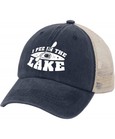 Trendy Hats Hats Cute I Pee in The Lake Boating Pontoon Adjustable Dad Hats for Men Cotton Traveling Hats Cowboy Purplish Blu...