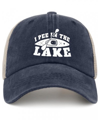 Trendy Hats Hats Cute I Pee in The Lake Boating Pontoon Adjustable Dad Hats for Men Cotton Traveling Hats Cowboy Purplish Blu...