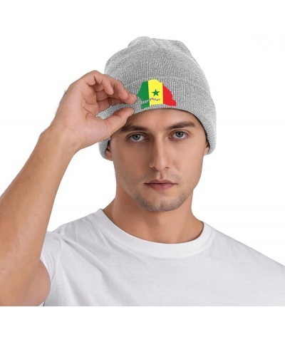 Flag of Senegal Cozy Knitted Hat for Winter - Warm Comfort Black Gray $14.86 Skullies & Beanies