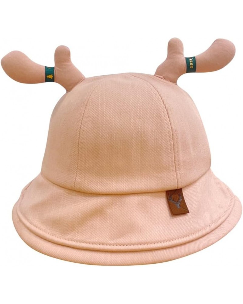 Cute Antlers Sun Hats Cotton Fisherman Hat Wide Brim Bucket Hat Summer Outdoor Breathable Sun Protection Hat Pink2 $11.32 Sun...