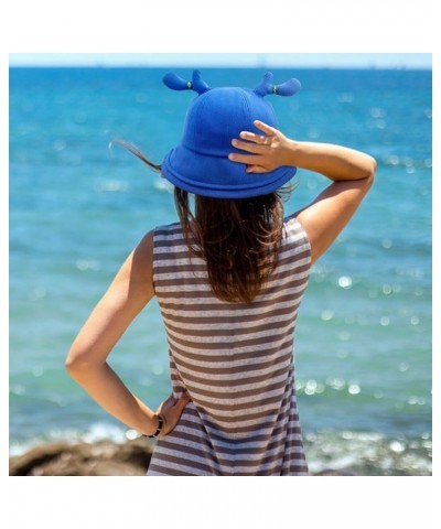 Cute Antlers Sun Hats Cotton Fisherman Hat Wide Brim Bucket Hat Summer Outdoor Breathable Sun Protection Hat Pink2 $11.32 Sun...