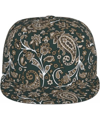 Paisley Baseball Cap, Flat Brim Trucker Hat, Buckle Adjustable Paisley6 $10.00 Baseball Caps