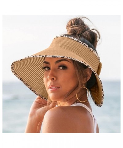 Womens Summer Fashion Casual Beach Holiday Sun Bow Straw Hat Sun Hat Boy Beach Hat Coffee-c $8.60 Sun Hats