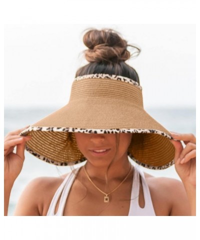 Womens Summer Fashion Casual Beach Holiday Sun Bow Straw Hat Sun Hat Boy Beach Hat Coffee-c $8.60 Sun Hats