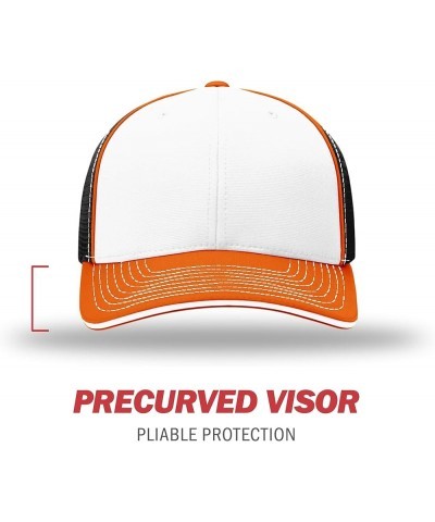 Richardson Unisex 172 Trucker Pulse Sportmesh R-Flex Baseball Cap White/Black/Orange $10.38 Baseball Caps