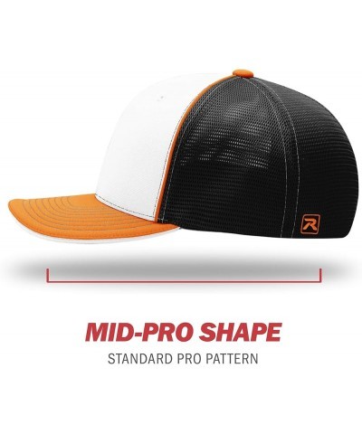 Richardson Unisex 172 Trucker Pulse Sportmesh R-Flex Baseball Cap White/Black/Orange $10.38 Baseball Caps