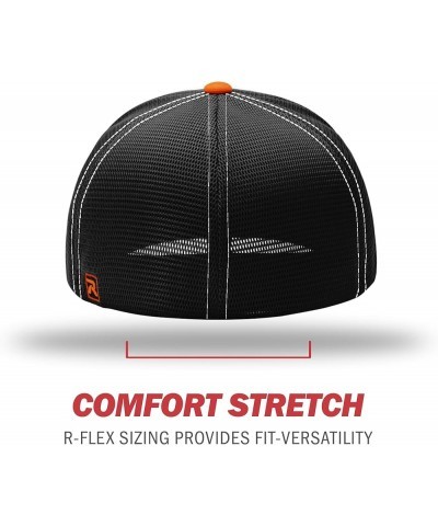 Richardson Unisex 172 Trucker Pulse Sportmesh R-Flex Baseball Cap White/Black/Orange $10.38 Baseball Caps