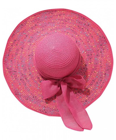 Sun Hats for Women Men Summer Wide Brim UPF 50+ Packable Foldable Sun Beach Hat Black Hot Pink $7.40 Sun Hats