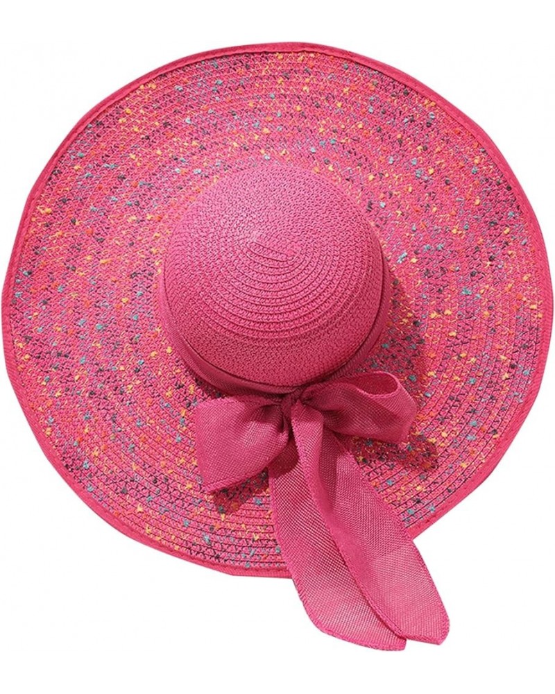 Sun Hats for Women Men Summer Wide Brim UPF 50+ Packable Foldable Sun Beach Hat Black Hot Pink $7.40 Sun Hats