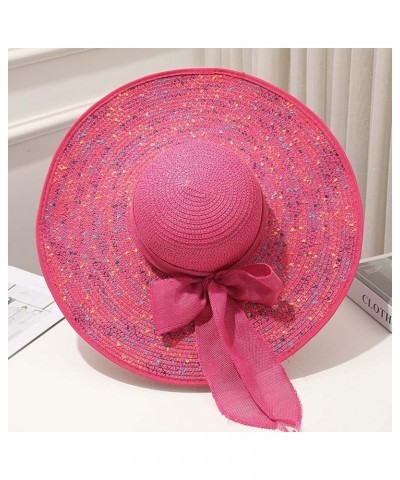 Sun Hats for Women Men Summer Wide Brim UPF 50+ Packable Foldable Sun Beach Hat Black Hot Pink $7.40 Sun Hats