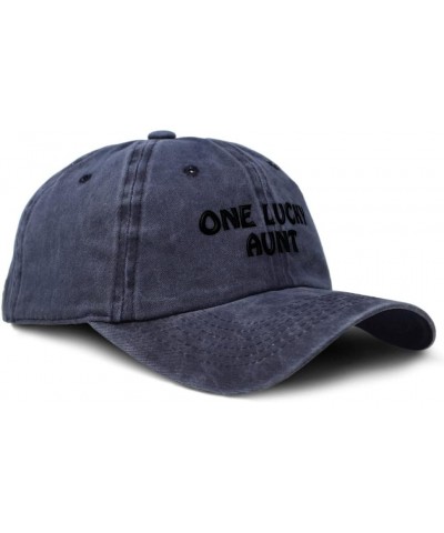 Custom Soft Washed Baseball Cap 1 Lucky Aunt Blessed Family C Aunt Cotton Navy Design Only $12.00 Baseball Caps