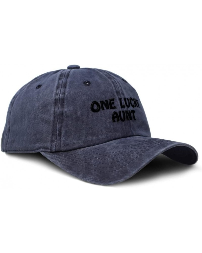 Custom Soft Washed Baseball Cap 1 Lucky Aunt Blessed Family C Aunt Cotton Navy Design Only $12.00 Baseball Caps