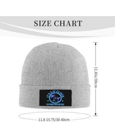 Its 5 O' Clock Somewhere Beanie Men Women Warm Knit Hat Funny Fashion Winter Cap Gray $11.87 Skullies & Beanies