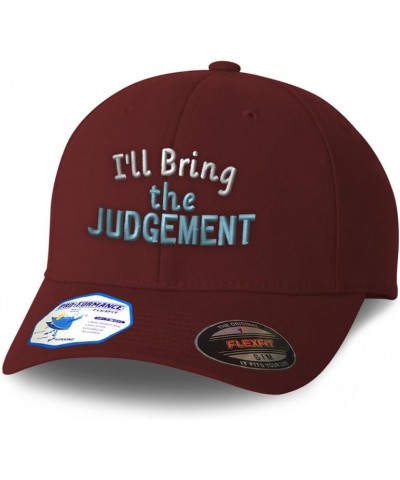 Flexfit Hats for Men & Women I'll Bring The Judgement Polyester Dad Hat Baseball Cap Burgundy $17.27 Baseball Caps