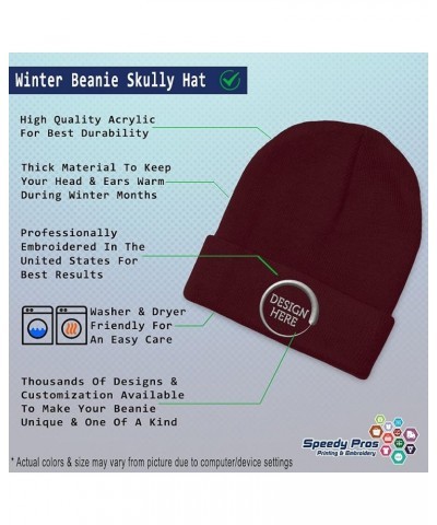 Custom Beanies for Men Trombone Embroidery General Music Winter Hats for Women Acrylic Skull Cap 1 Size Burgundy Design Only ...