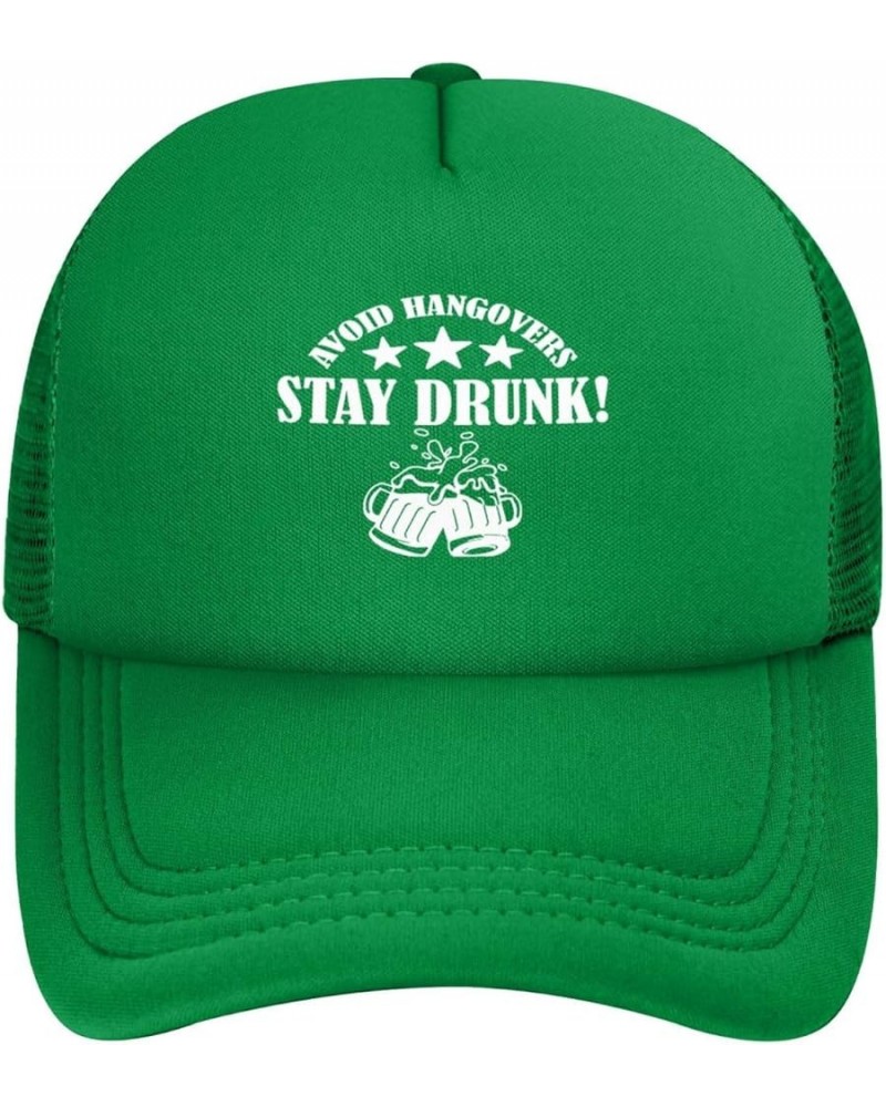 Avoid Hangovers Stay Drunk. Adjustable Trucker Hat Vintage Baseball Cap for Men Women Green $13.33 Baseball Caps