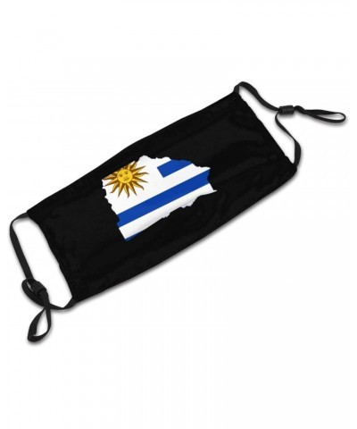 Uruguay Flag Map Face Mask Adjustable Breathable Balaclava with Filter Black $9.18 Balaclavas