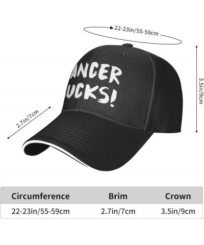 Cancer Sucks Adjustable Sandwich Peaked Cap Outdoor Sports Baseball Cap Trucker Cap Mesh Cap Black $11.77 Baseball Caps