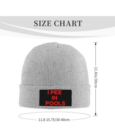 Funny I Pee in Pools, I Pee in Public Pools Beanie Hat Men Knit Hat Women Slouchy Skull Cap Knitted Hat Black Gray $11.31 Sku...