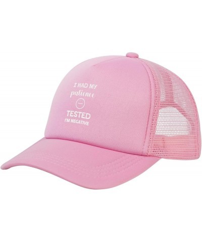 I Had My Patience Tested I'm Negatives Mesh Back Hat for Men Women Adjustable Cool Baseball Cap Black Trucker Hat Pink $9.92 ...