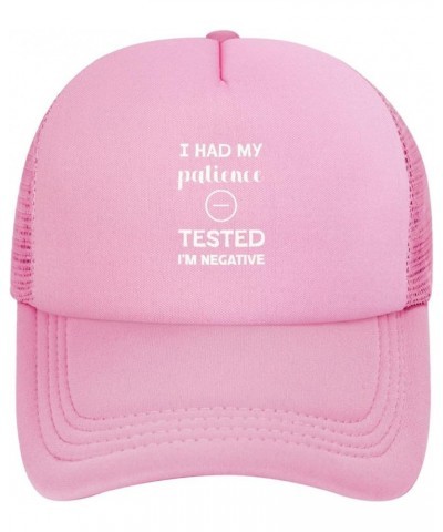 I Had My Patience Tested I'm Negatives Mesh Back Hat for Men Women Adjustable Cool Baseball Cap Black Trucker Hat Pink $9.92 ...