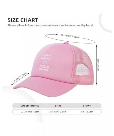 I Had My Patience Tested I'm Negatives Mesh Back Hat for Men Women Adjustable Cool Baseball Cap Black Trucker Hat Pink $9.92 ...