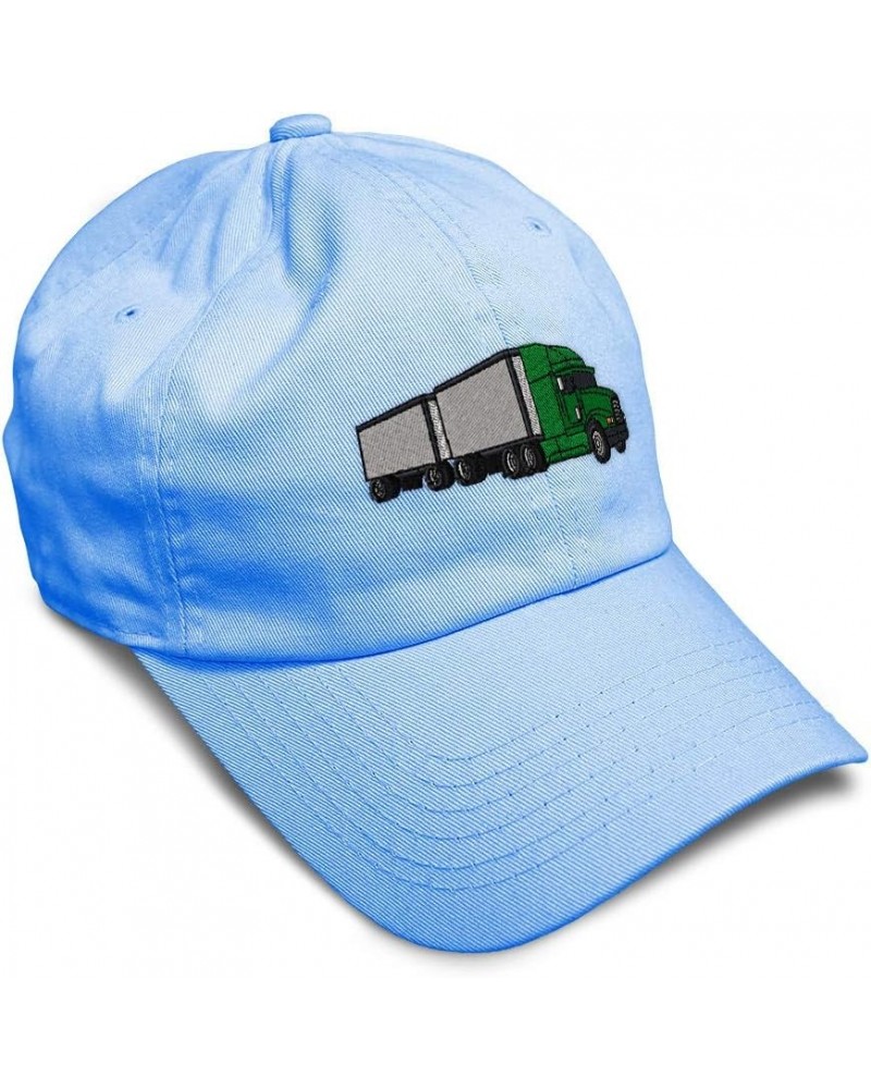 Custom Soft Baseball Cap Freight Truck Embroidery Trucks Freight Truck Twill Cotton Dad Hats for Men & Women Light Blue Desig...