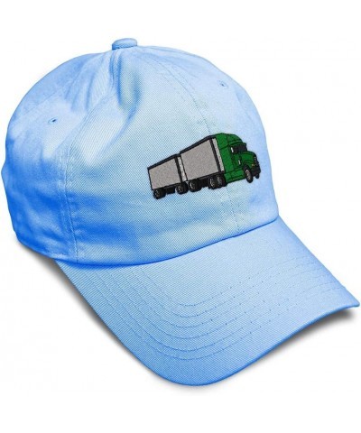 Custom Soft Baseball Cap Freight Truck Embroidery Trucks Freight Truck Twill Cotton Dad Hats for Men & Women Light Blue Desig...