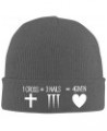 1 Cross 3 Nails 4 Given Christian Cross Winter Knitted Hat Soft Warm Beanie Hat Black Deep Heather $10.99 Skullies & Beanies