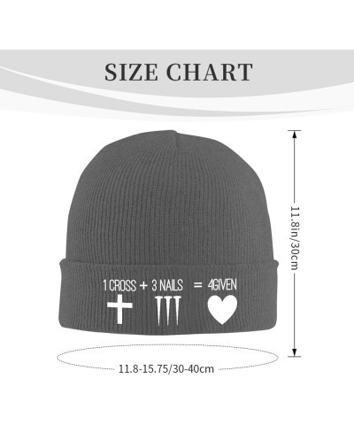 1 Cross 3 Nails 4 Given Christian Cross Winter Knitted Hat Soft Warm Beanie Hat Black Deep Heather $10.99 Skullies & Beanies