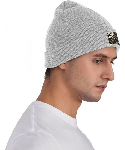 Camouflage Pattern Print Knitted Hat Daily Warm Hat,Soft Outdoor Beanie for Men Women,Eisure Doudou Hat Gray $12.76 Skullies ...